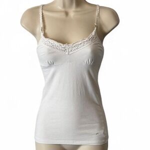 Vintage Y2K American Eagle White Crochet Trim Camo, Women's Size XS